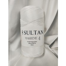 Sultan Natural Beyaz Makrome 4 El Örgü Ipi (1 Adet) - Renk: 001