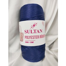 Sultan Lacivert Polyester Ribbon El Örgü Ipi 200GR. (1 Adet) - Renk: 630
