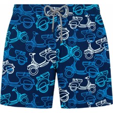 John Frank All Over Prınted Erkek Deniz Şortu JFSSSW86-SCOOTER Navy