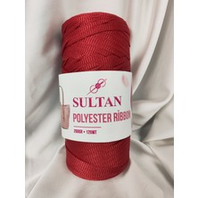 Sultan Kırmızı Polyester Ribbon El Örgü Ipi 200GR. (1 Adet) - Renk: 620