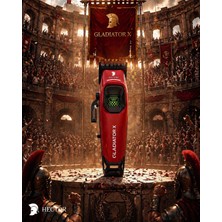 Hector Kırmızı Gladiator Saç ve Sakal Tıraş Makinesi Shaver Hediyeli