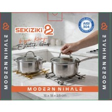 Sekiziki Modern Nihale Serisi  18X18CM AISI304 Paslanmaz Çelik Ø6mm Dolu Mil Sağlamlığı
