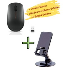 Lenovo 400 Wireless Kablosuz Mouse Siyah GY50R91293 360 Derece Döner Tablet ve Telefon Tutucu