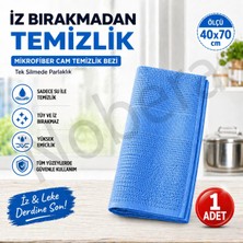 Nobera Mikrofiber Cam Bezi 1 Adet 40X70– Iz Bırakmayan Cam & Yüzey Temizlik Bezi (Mavi)