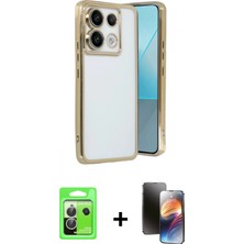 Pileli Store Pilelistore™ Redmi Note 13 Pro 5g Kılıf Vadi Minimal - Siyah 3D Antistatik Mat Seramik Nano Ekran Koruyucu + Raze Metal Kamera Lens - Gs