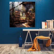 Popcas Eski Kitap Temalı Modern Dekoratif Cam Tablo