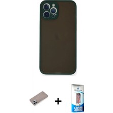 Pileli Store Pilelistore™ iPhone 12 Pro Max Kılıf Ahenk Çizgi Serisi - Siyah 5d Eko Cam Ekran Koruyucu + Shine Kamera Lens Koruma Cam - Sabe