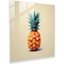 Popcas Geometrik Ananas Temperli Cam Tablo