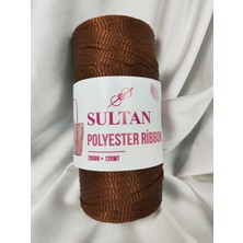 Sultan Bakır Kahve Polyester Ribbon El Örgü Ipi 200GR. (1 Adet) - Renk: 647