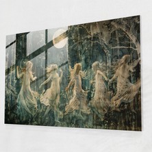 Popcas Pre-Raphaelizm Temalı Cam Tablo Modern Tasarım