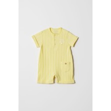 Hafy Baby Hello World Desenli, Kısa Kollu, Yazlık Bebek Tulumu