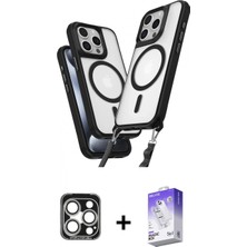 Pileli Store Pilelistore™ iPhone 15 Pro Max Kılıf Atlas Doku Koleksiyonu - Siyah Bilvis 5in1 3D Magic Cam Ekran Koruyucu + Pvd Metal Kamera Lens - Gs