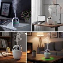Ozcmax Sevimli Panda Figürlü Havaa Nemlendirici – Ultrasonik Soğuk Buhar Makinesi, LED Işıklı Masaüstü Oda Nemlendirici