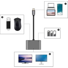 Hereveoyuncak 4’ü 1 Arada Type-C To Hub Dönüştürücü Adaptör – 4K Ultra Hd HDMI & VGA Görüntü Aktarımı, Pd Hızlı Şaarj Destekli, USB Çoklayıcı