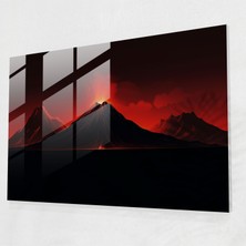 Popcas Minimalist Temsil Ince Çizgiler Temperli Cam Tablo