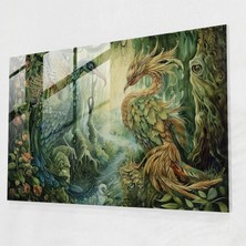 Popcas Efsanevi Yaratıklar Temalı Temperli Cam Tablo - Pre-Raphaelite Kardeşlik Tarzı ile Görsel Şıklık
