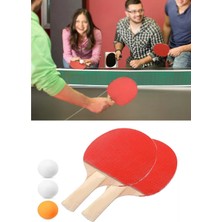 Ozcmax Ping Pong Masa Tenisi Seti Tenis Raketi Seti 2 Raket + 3 Ping Pong Topu Spor Aksesuarlları