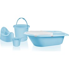 5'li Banyo Tuvalet Seti Mavi