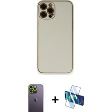 Pileli Store Pilelistore™ iPhone 12 Pro Kılıf Yadigar Klasik - Siyah 3D Antistatik Seramik Nano Ekran Koruyucu + Neon Fosforlu Kamera Lens - Yl