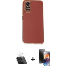 Pileli Store Pilelistore™ Redmi Note 12 Pro 4g Kılıf Yankı Serisi - Siyah 3D Antistatik Mat Seramik Nano Ekran Koruyucu + Kamera Lens Koruma Cam - Sf