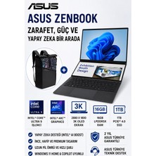 Asus Zenbook Duo Çift 14 Inç 3k OLED 120Hz Dokunmatik Laptop, Core Ultra 9 285H, 32GB Ram, 2tb Ssd, Windows 11, Arc 140T Grafik, Yaratıcı Işler Için Taşınabilir Bilgisayar