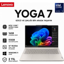 Lenovo Yoga 7 OLED Ekranlı Dönüştürülebilir Laptop, Core Ultra 5 226V Işlemci, 16GB Ram, 512GB Ssd, Windows 11, Hafif Günlük ve Ofis Odaklı Bilgisayar, Hafif Tasarımlı Taşınabilir Bilgisayar