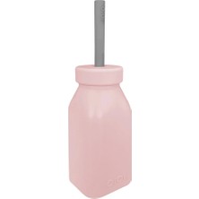 OiOi Şişe + Pipet Pinky Pink Powder Grey (3 Adet)