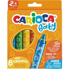 Carioca Jumbo Pastel Boya 8'li Su Bazlı Renkli Kalemler 2 Yaş ve Üzeri Çocuklar İçin Kolay Tutuş