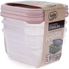 Hobby Life Festiva Kare Saklama Kabı 250ML - Pembe