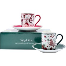 Touch Me New Bone Yılbaşı Kahve Fincan Seti 4 Parça 2 Adet