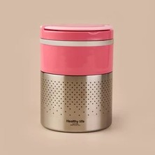 Matmel 2 Katlı Çelik Yemek Termosu - Pembe - 1,5 Lt
