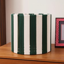 Matmel Living Nautical Fun Silindir Dekoratif Sepet - Beyaz / Yeşil - 30X30 cm