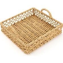 Matmel Deco Rustico Dekoratif Tepsi - Bej - 22 cm