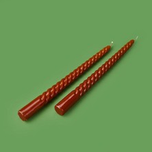 Matmel 2'li Burgulu Parlak Şamdan Mumu - Karamel - 25 cm
