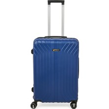 Matmel Vertical Line Orta Boy Abs Valiz - Gece Mavisi - 66X45X26 cm
