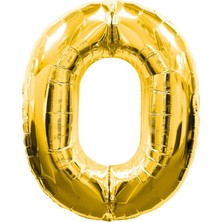 Nemere 0 Rakamlı Folyo Balon Gold Renk  40 Inç