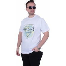 Moc Grande Mocgrande Erkek Büyük Beden Sıfır Yaka Tişört Imagine 26132 Beyaz