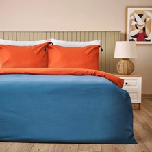 Matmel Soft Colorful Çift Kişilik Nevresim Takımı - Kiremit / Lacivert