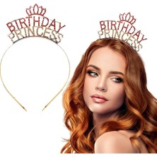 Nemere Birthday Princess Kristal Taç – Altın Kaplama