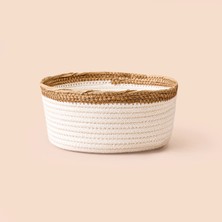 Simple Living Living Boho Style Sepet - Beyaz / Bej - 18X8 cm