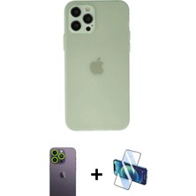 Pileli Store Pilelistore™ iPhone 12 Pro Kılıf Atlas Minimal Prime - Siyah 3D Antistatik Seramik Nano Ekran Koruyucu + Neon Fosforlu Kamera Lens - Yl