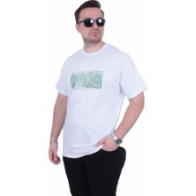 Moc Grande Mocgrande Erkek Büyük Beden Sıfır Yaka Tişört Natural 26134 Beyaz