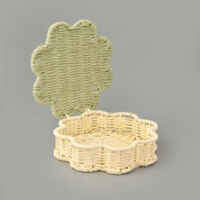 Matmel Living Granny Summer Dekoratif Saklama Kutusu - Ekru - 22X22X5 cm