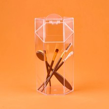 Matmel Living Kapaklı Fırça Organizeri - Şeffaf - 12X10X24 cm
