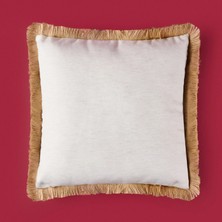 Matmel Soft Palm Breeze Saçaklı Kırlent - Ekru - 45X45 cm