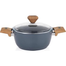 Schafer Fiesta Seramik Derin Tencere - Siyah / Açık Kahverengi - 20 cm