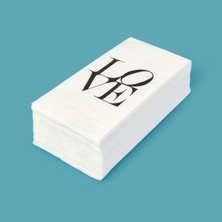 Matmel Kitchen 25'li Love Desen Peçete - Beyaz - 16X8 cm