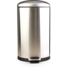 Matmel Bombe Kapaklı Çelik Çöp Kovası - Inox - 30 Lt
