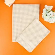 Matmel Soft Waffle 2'li Havlu Seti - Açık Bej - 60X110 cm + 40X60 cm