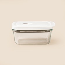 Matmel Cam Saklama Kabı - Şeffaf / Beyaz - 400 ml